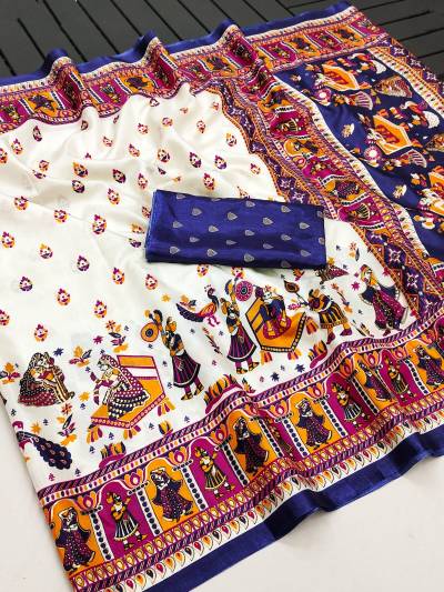KALAMKARI DOLA BY MERAKI SOFT DOLA SILK SAREE WHOLESALER IN INDIA